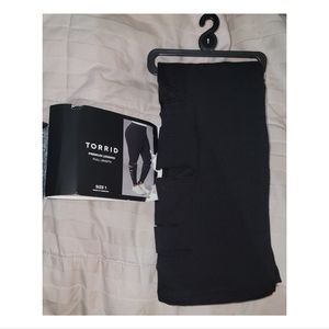Torrid black slashed full length legging size 1